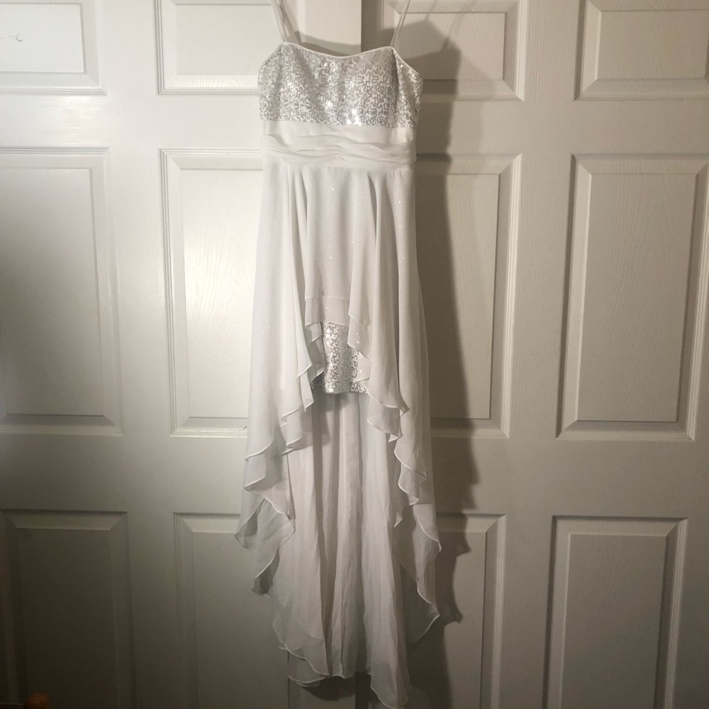 Hailey Logan White Strapless High Low Dress
